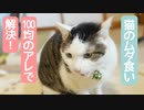 猫のムダ食いを防止するのに100均のアレを使ってみた