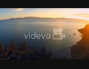 A beautiful aerial shot at dawn over Lake Tahoe　石川崇弘