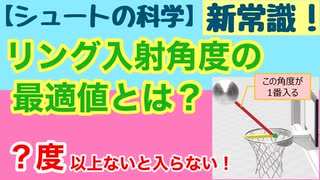 【シュートの科学】新常識！リング入射角度の最適値とは？！xx度以上ないと入らない！1.8億回のシュート分析が解明した事実