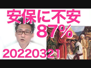 我が国の安全保障に不安を感じる＝87％、ロシアの暴発で目が覚めた人もいたんでしょうかー不安を感じない11％、一体どういう人らなんだろう 20220321