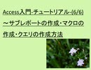 Access入門-チュートリアル-(6/6)－第６回目は、サブレポートの作成、マクロの作成、クエリの作成方法について解説を行っております。