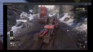 【SnowRunner】雪の坂道でサイドブレーキ引き忘れた結果　 #snowrunner #ゲーム【スノーランナー】