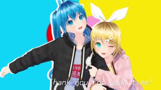 【MMD】 ねぇねぇねぇ。 鏡音リン・初音ミクっぽい自作モデル