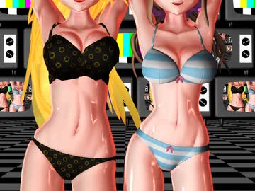 【MMD】肉付きの良いオネエサンとスリムなオンナノコがオナカをうねんうねんさせながら歌う