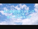 私の視聴回数ランキング 2022年冬クールランキング