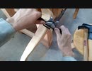 森の木工小屋で棚の猫足(cabriole leg)作り