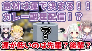 カレーの食材はくじ引きで！？運試しの勝負でカオスな具材が出揃った！！【VTuber切り抜き/玉ノ井もなか/愛咲よつのは/白砂つな/小日向千虎】