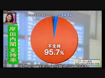 【コロナワクチン】岸田内閣支持率61％？、日経CNBC調べでは不支持95.7%！？どちらが本当？