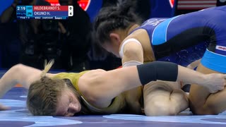 奥野春菜 vs. サラ・ヒルデブラント 18年世界選手権決勝 女子53kg級