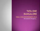 Pricing Details Of Tata One Bangalore in Devanahalli