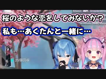 お花見デートする湊あくあと星街すいせい【ホロライブ/切り抜き】