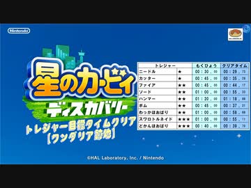 【凡プ】トレジャー目標タイムクリア・ワンダリア跡地【星のカービィ ディスカバリー】