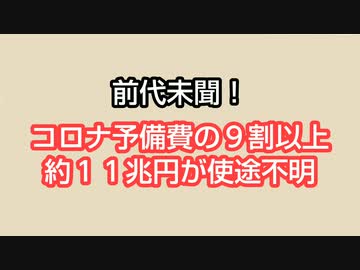 コロナ予備費の９割以上の約１１兆円が使途不明！