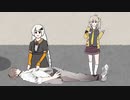 心肺蘇生を試みる紲星あかりと春日部つむぎ