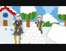 雪合戦をするおどる紲星あかりとおどる春日部つむぎ