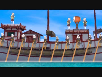 遣唐使船を漕ぐ紲星あかり　BB素材+使用例