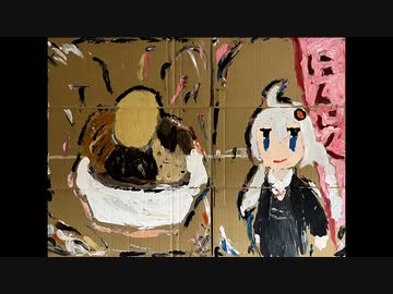 『帰ってきた豚ラーメン超スーパーDXニンニクアブラナイアガラ』を指とアクリルとダンボールで描いてみた【ニンニク祭2022】