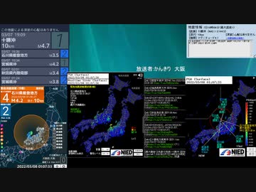 [アーカイブ]最大震度3　石川県能登地方　深さ10km　M3.7