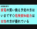 第511回『家電の買い換え予定の方はいまです◇危険察知能力は女性の方が優れている』【水間条項TV会員動画】
