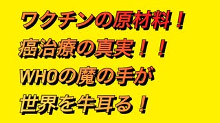 YouTubeで速攻削減されました！ワク〇の原材料に胎児細胞⁉︎癌協会が認めた治療に見せかけて…‼︎WHOの野望