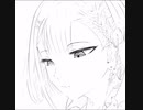 高校生が女の子(代理)描いてみた(線画)