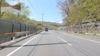 バイク車載　国道46号　仙岩峠　盛岡IC→野中交差点　2画面