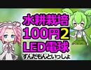 ずんだもんといっしょ!!百均の100円LED電球で水耕栽培2