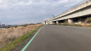 【ミニベロ道中】DAHON K3ビッグアップル装着　　アスファルト タイヤを切りつけながら相模川のサイクリングロードを走りぬける！