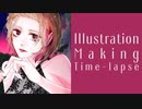 【創作百合イラストメイキング】ナイトプール水着百合【タイムラプス】