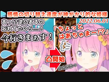 凸を忘れて焦るも通話が始まると一瞬でコラボモードに切り替わる姿が美しい姫様