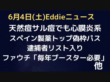 サル痘天然痘でもワク心筋炎心膜炎発生　ファウチ氏「年に１回コロワクブースター接種を」　スペインの偽造ワクチンパスポート売買、製薬会社トップが逮捕リスト入り　検査の特許は２０１５年には出ていた