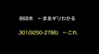 868本←まあギリわかる .301(9250-2786)←これ【2ch 5ch なんj まとめ 野球】