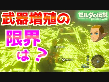 負荷世界による武器増殖の限界を調べてみた ブレワイ Botw 裏技 バグ 検証 ゆっくり実況 Glitch ニコニコ動画