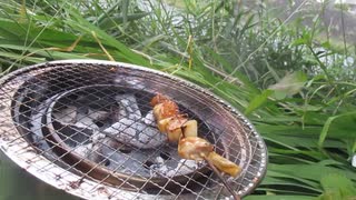 焼き鳥　もつ実食　#帰宅困難訓練　#Xデイ対策　#防災サバイバル　#震災サバイバル　#野外調理
