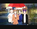 無理やり５人であいあい傘するやつ