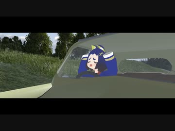 哀叫しながら車を運転するこんちゃん