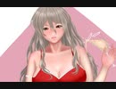 サンタ水着ぎみのポーラ 厚塗り イラストメイキング