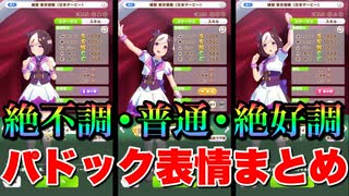 【ウマ娘】パドック絶不調、普通、絶好調リアクションまとめ星3その①編