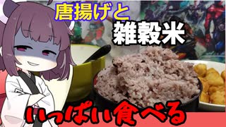 古代米をから揚げといっぱい食べるきりたん【中食い】