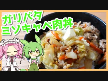 【ゆっくり料理】ずんだもんと「ガリバタミソキャベ肉丼」を作ります。【VOICEVOX実況】