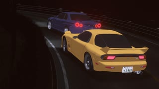 【Blender】ER34 vs FD3S 3DCGアニメーション 頭文字D再現