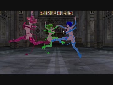 【MMD】原色トリオでSCREAM【カメラ固定・字幕無】(1080p_60fps)