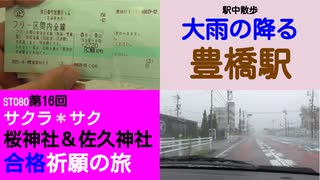 ST080-16　駅中散歩：大雨の豊橋駅で休日乗り放題きっぷを買う【サクラ＊サク　桜神社＆佐久神社合格祈願の旅】