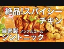 【焚き火ご飯】スパイシーチキンと自家製ジントニック作ってみた【ノンアルコール】