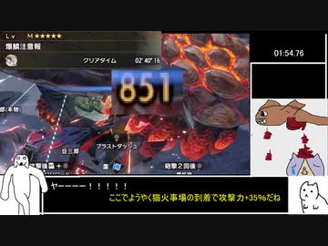 ガンランスによるバゼル猫火事場チャレンジ(犬)【MHサンブレイク】