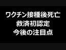 ワクチン接種後死亡救済初認定　今後の注目点