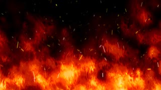 ［フリー動画素材］燃え盛る炎エフェクト 弱［フルHD/30fps ループ素材］