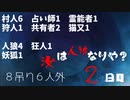 【ゆっくり人狼２】２日目【１８A猫】