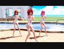 【MMD】らぶ式Rouge・Saya・Cocoで『メランコリック』swimsuit ver.