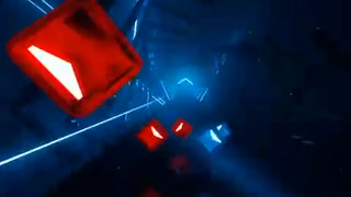 機内でbeat saber（飛行機離陸のbutterfly）